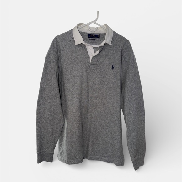 Polo by Ralph Lauren Heather Gray Long Sleeve Polo - Picture 1 of 1